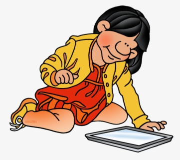 Young Girl With Tablet - Phillip Martin Clipart Remember , Free ...