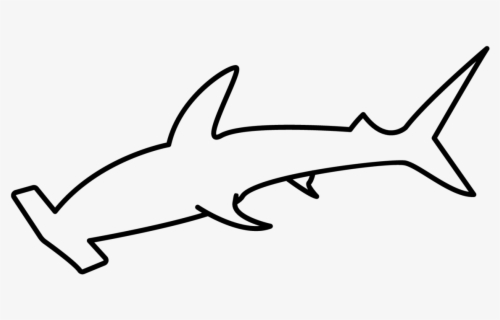 Download Hammerhead Shark Outline Sticker - Outline Of A Hammer Head ...