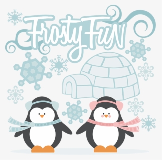 Penguins Sledding Winter Svg Scrapbook Cut File Cute - Transparent ...