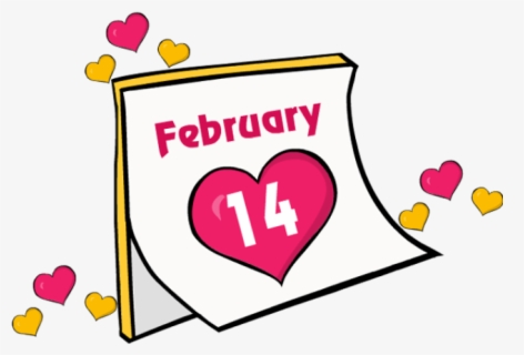 Clip Art Valentines Day Calender Date Feb February - February 14 Valentine's Day Clip Art, Transparent Clipart