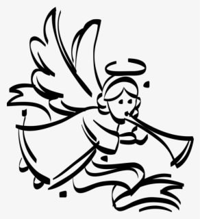 Silhouette Angel With Horn , Free Transparent Clipart - ClipartKey