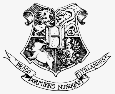 Hogwarts Crest Png - Hogwarts Crest Black And White Png , Free ...