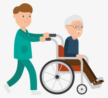 Patient Clipart Wheelchair - Pushing Wheelchair Clipart , Free ...