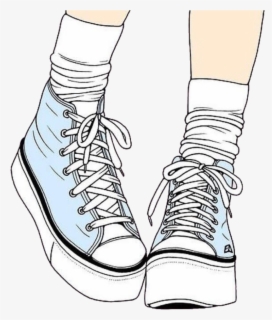 drawing of converse high tops
