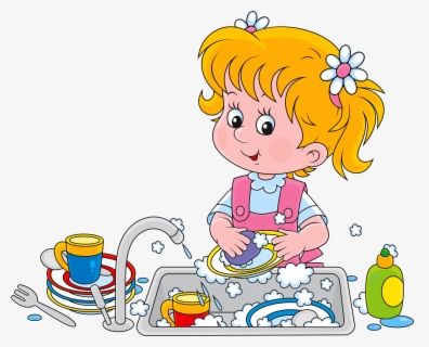 Clip Art Dish Washing - Girl Listen To Music Clipart , Free Transparent ...