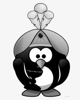 Oriental Penguin Animal Free Black White Clipart Images - Penguin Pirate, Transparent Clipart