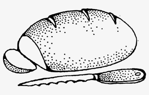 Bread With Knife - Clipart Black And White Bread , Free Transparent ...