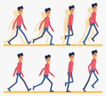 8 Pose Walk Cycle - Cartoon , Free Transparent Clipart - ClipartKey