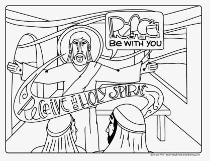 Bible Story Coloring Pages Spring Illustrated Children - John 20 19 31