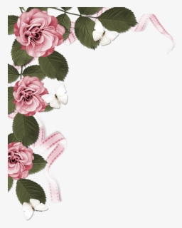 Transparent Rose Border Clipart - Dusty Rose Floral Border , Free ...