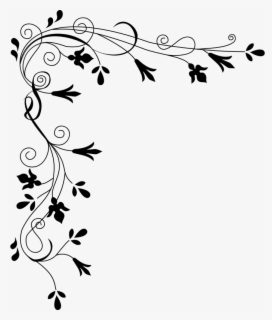 Wedding Clip Art Black And White Border Free - Page Corner Decoration ...