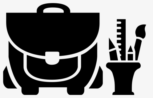 School Supplies Clip Art Black And White , Free Transparent Clipart