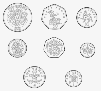 Gold Coin Template Costumepartyrun - Uk Coins Clipart Black And White ...