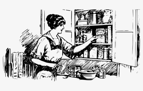 84 849469 Mother Working In Kitchen Drawing 