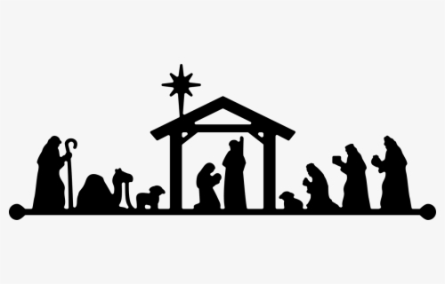 Nativity Scene Silhouette Transparent Background - Illustration of a