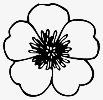 Flowers Of Love Svg Clip Arts Simple Flower Clipart Black And White Free Transparent Clipart Clipartkey