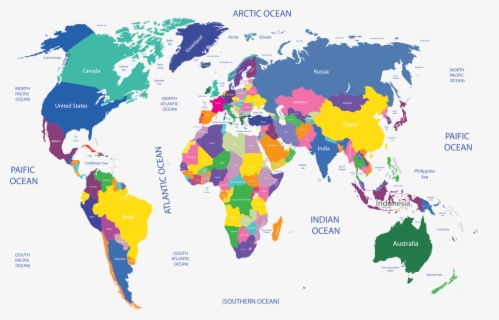 Geopolitical World Map , Free Transparent Clipart - ClipartKey