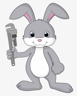 Plumbing Rabbit Bunny Rabbit With Wrench - Plumbing Rabbit , Free Transparent Clipart ...