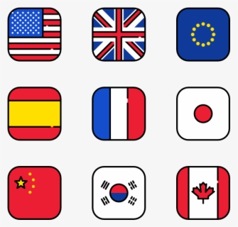 Essential Set - Square Flags With Rounded Corners , Free Transparent ...