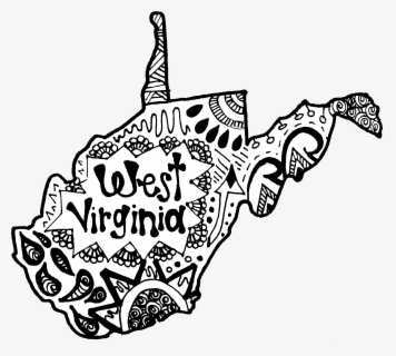 West Virginia Zentangle Clipart , Png Download - Wv State Drawings ...